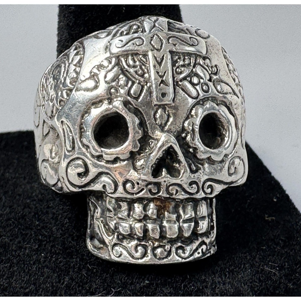 Bad A$$ Skulls 925 Sterling Silver USA Size 11.5 Skull Ring 23.7g Signed